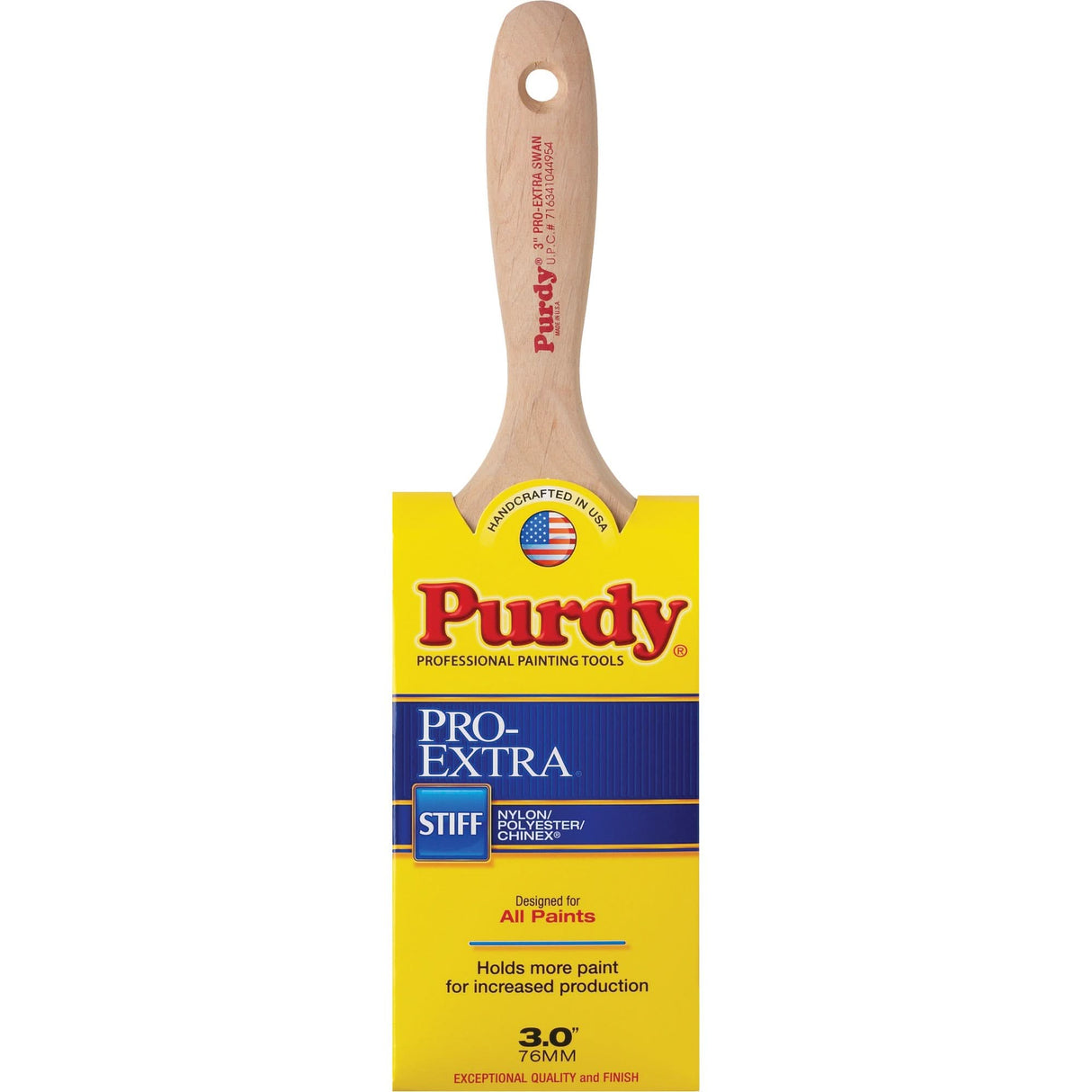 Pro-Extra Swan Paint Brush, Blended Material, Wood Handle, 3" Width