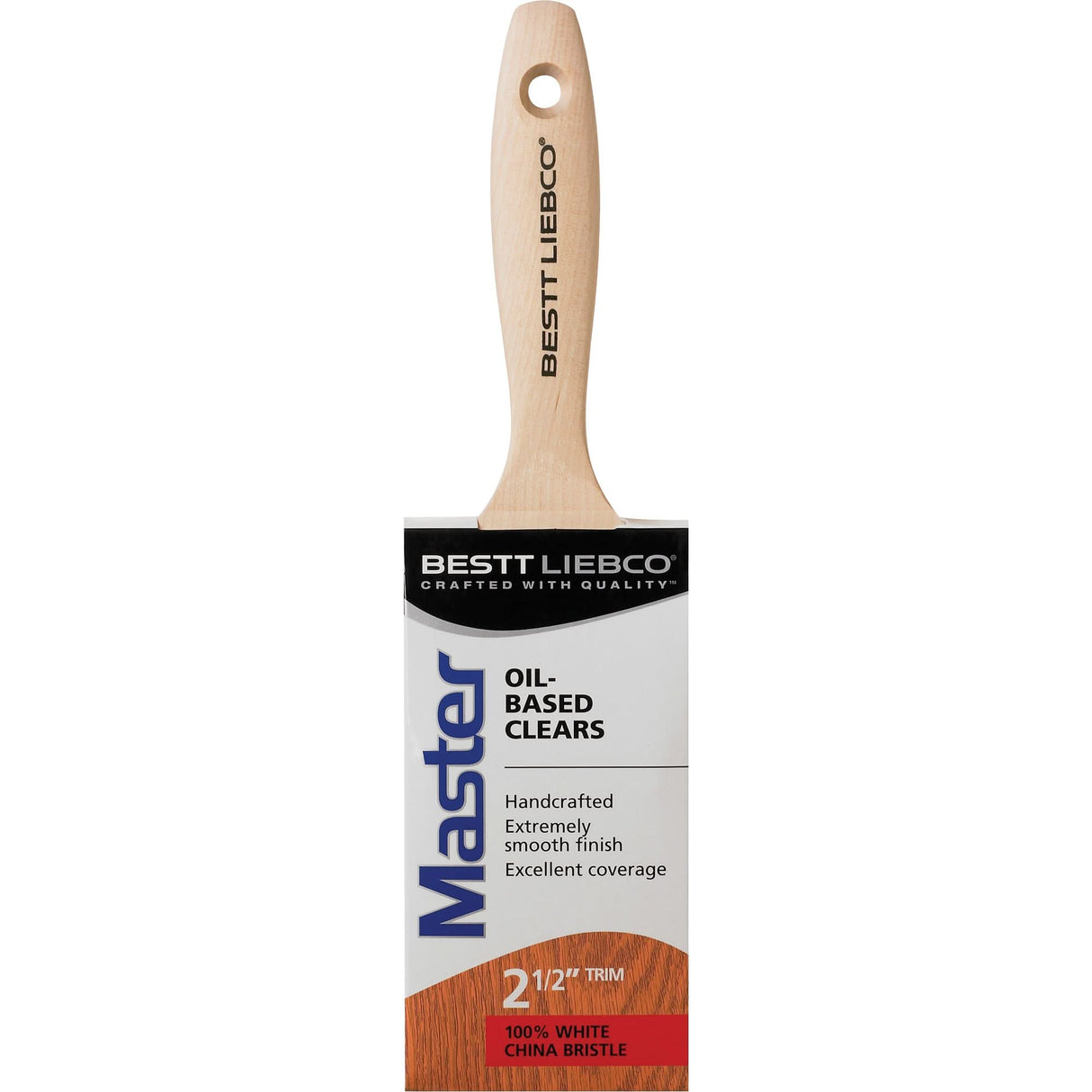Master Trim & Angle Paint Brush, White China, Wood Handle, 2-1/2" Width