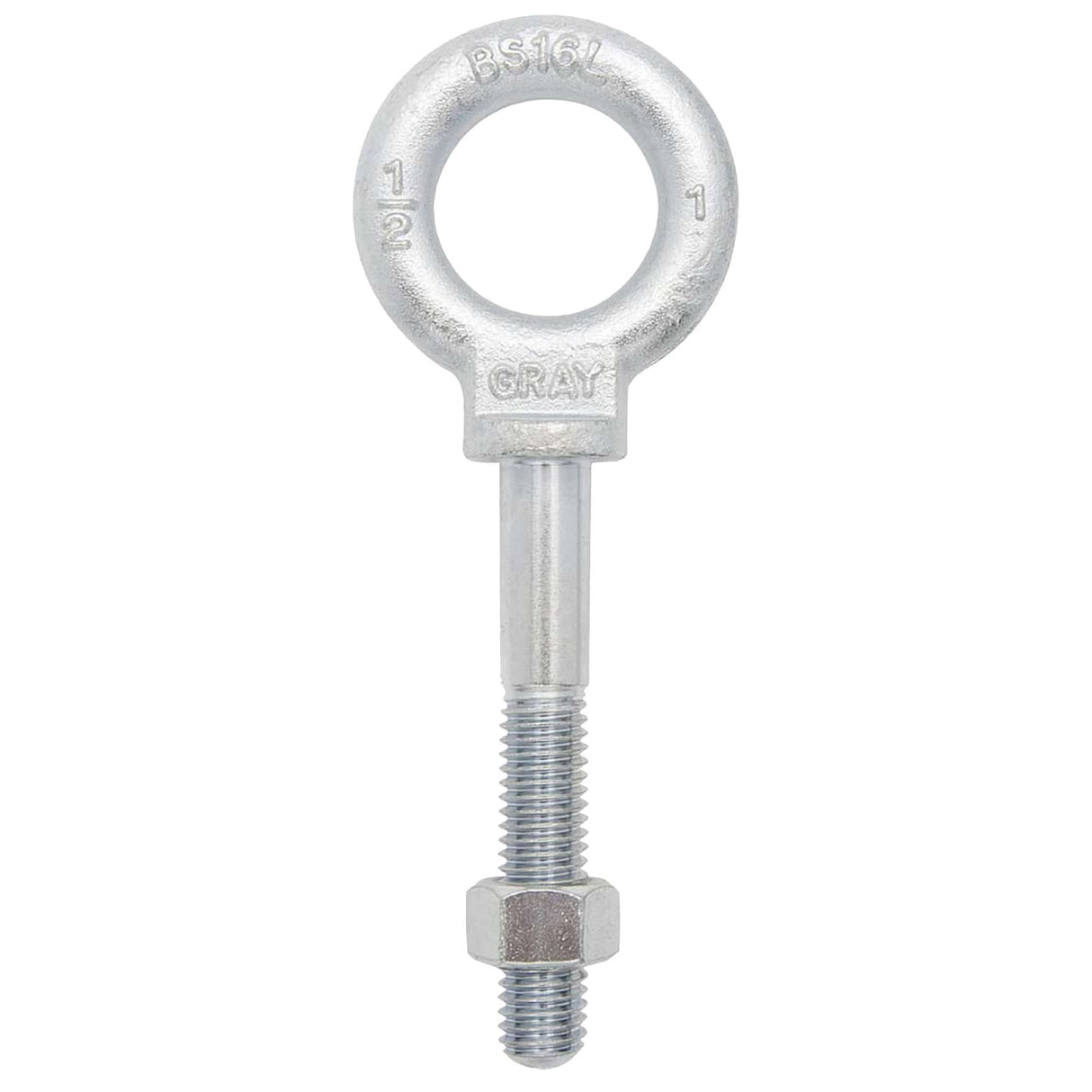 Eye Bolt, 2-9/16" Dia., 6" L, Zinc Plated, 5200 lbs. (2.6 tons) Capacity