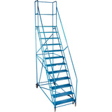 CSA-Certified Rolling Step Ladder with Locking Step, 12 Steps, 30" Step Width, 109" Platform Height, Steel