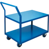 Heavy-Duty Low Profile Shop Carts, 2 Tiers, 18" W x 30" D x 40" H, 1200 lbs. Capacity