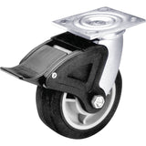 Total Locking Caster, Swivel with Brake, 6" (152.4 mm), Steel, 900 lbs. (408 kg.)
