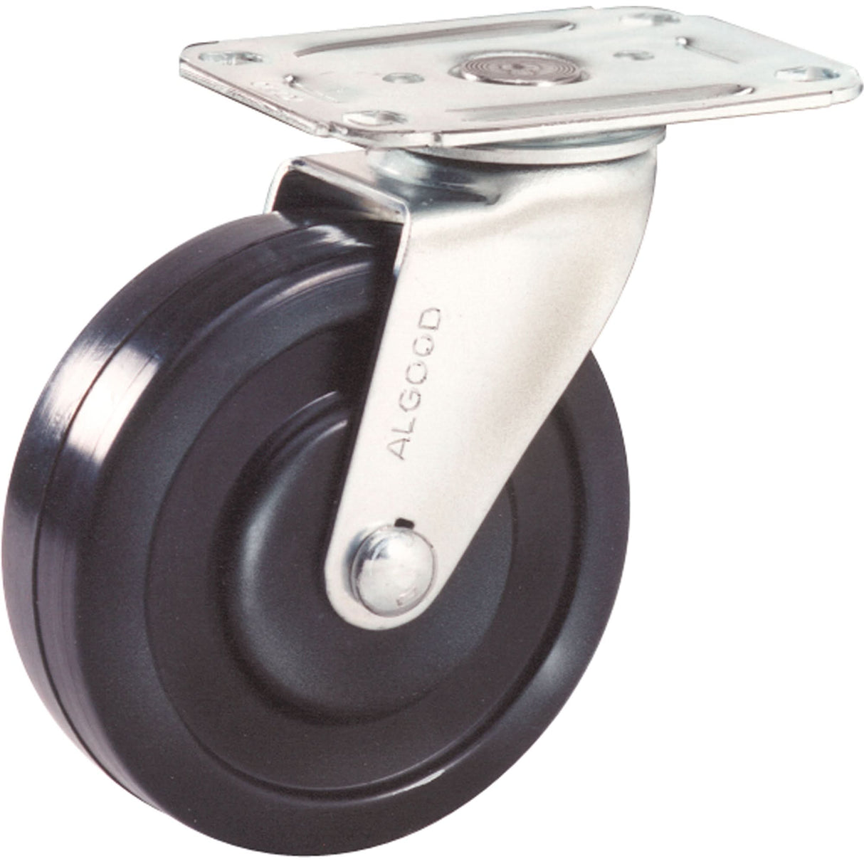 Light-Duty Caster, Swivel, 3" (76 mm), Rubber, 150 lbs. (68 kg.)