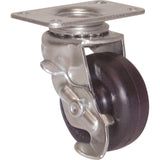 General Purpose Caster, Rigid with Brake, 3" (76 mm), Urethane, 90 lbs. (40.8 kg.)