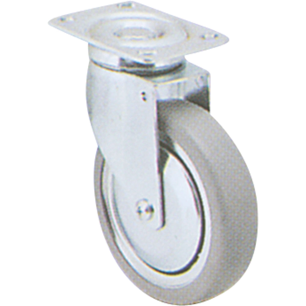 Zinc Plated Caster, Swivel, 6" (152.4 mm), Rubber, 250 lbs. (113 kg.)