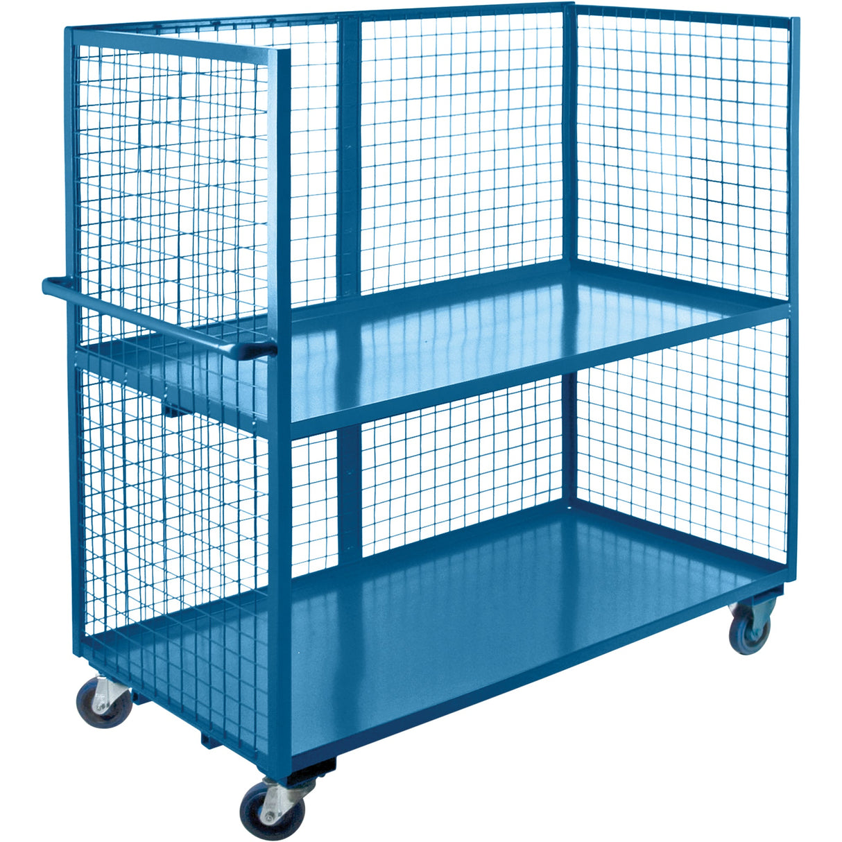 Wire Mesh Utility Cart, Steel, 24" x 63" x 39", 1200 lbs. Capacity