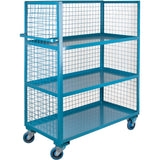 Wire Mesh Utility Cart, Steel, 30" x 63" x 63", 1200 lbs. Capacity