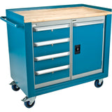 Industrial Duty Mobile Service Workbenches, Wood Surface