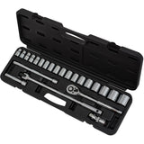 Metric Socket Set, 24 Pcs, 1/2" Drive Size