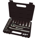 ISK-3820M 6-Point Metric Socket Set, 20 Pcs, 3/8" Drive Size, Deep