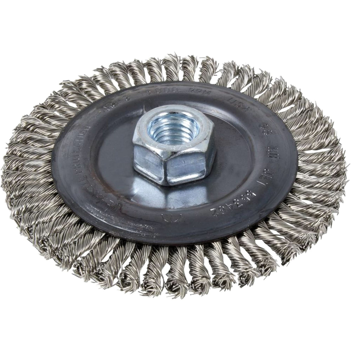 Stringer Bead Brush Wheel, 6" Dia., 0.022" Fill, 5/8"-11 Arbor