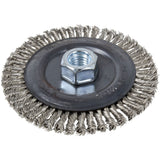 Stringer Bead Brush, 5" Dia., 0.022" Fill, 5/8"-11 Arbor, Stainless Steel
