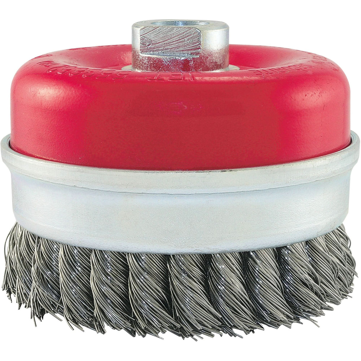Knot Banded Cup Brush, 4" Dia. x 5/8"-11 Arbor