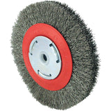 101F-2M Crimped Wire Brush, 6" Dia., 0.014" Fill, 1/2" - 2" Arbor