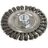 Standard Face Knot Wire Wheel Threaded, 5" Dia., 0.022" Fill, 5/8"-11 Arbor, Steel