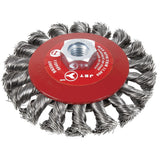 BK520T Knot-Twisted Conical Bevel Brush, 5" Dia., 5/8-11 Arbor