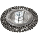 Stringer Bead Brush, 5" Dia., 0.022" Fill, 5/8"-11 Arbor, Steel