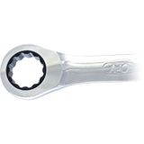Non-Reversible Long Pattern Ratcheting Combination Wrench, 19 mm, Plain Finish