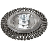 Stringer Bead Brush, 6" Dia., 0.022" Fill, 5/8"-11 Arbor, Steel