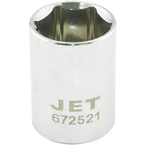 Chrome Socket, 21 mm, 1/2" Drive, 6 Points