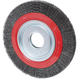 Crimped Wire Wheel, 6" Dia., 0.007" Fill, 2"/1/2" - 5/8" Arbor