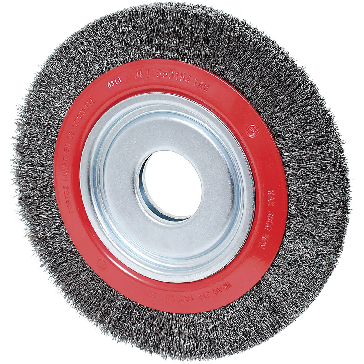 Crimped Wire Wheel, 10" Dia., 0.014" Fill, 2" Arbor