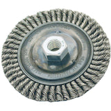 Stringer Bead Brush, 4" Dia., 0.022" Fill, 5/8"-11 Arbor, Steel