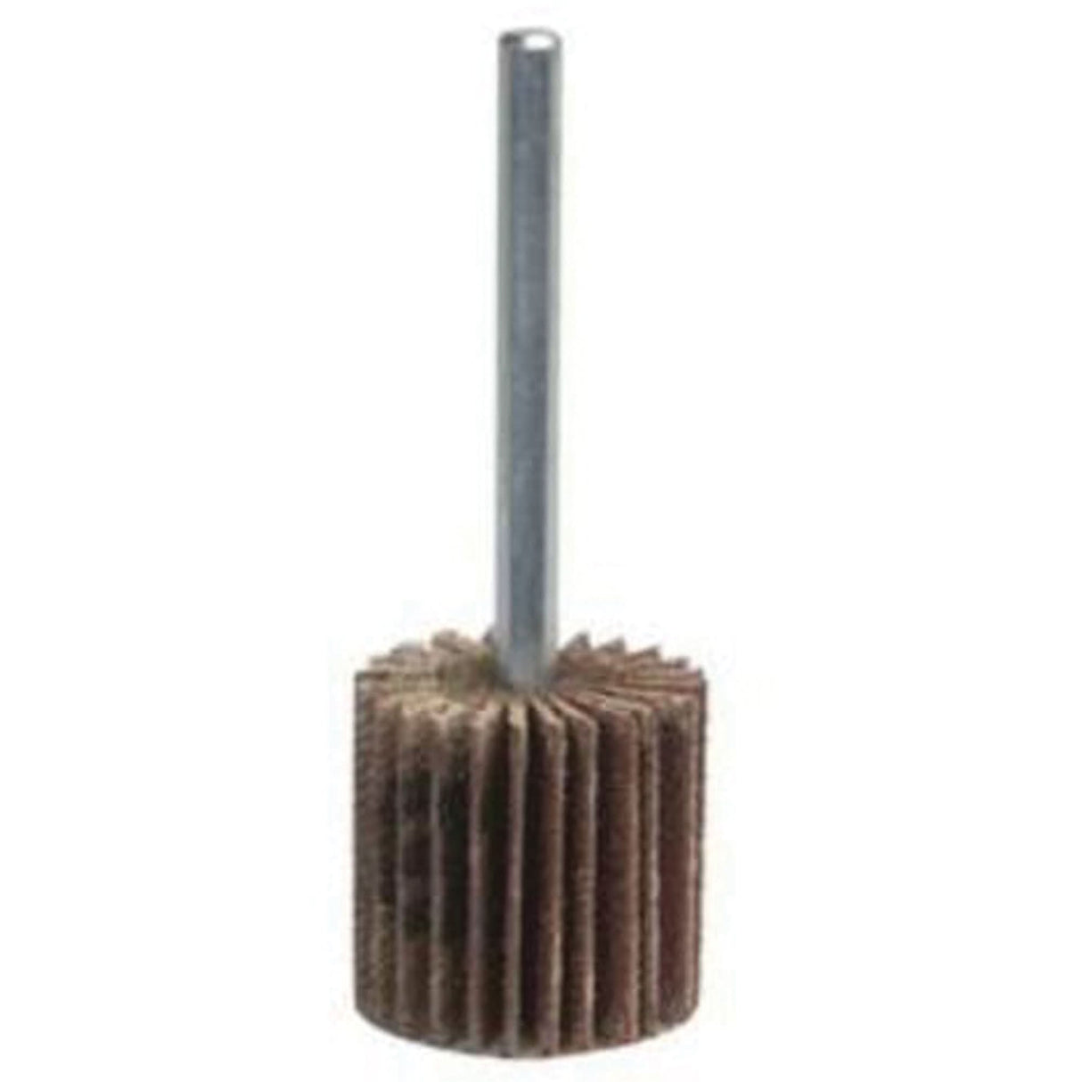 Mini Mounted Flap Wheel, Aluminum Oxide, 180 Grit, 1-1/2" x 1/2" x 1/4"