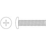 Pan Head Machine Screws, #8-32 x 1/2" L, Zinc Plated