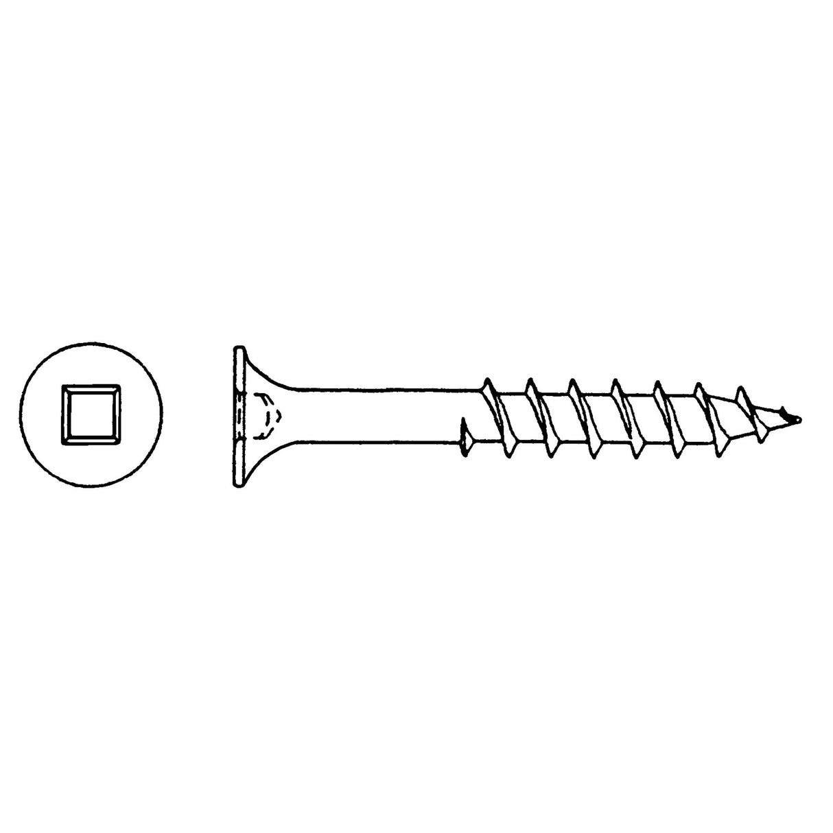 Deck Screws, #8 x 1-3/4" L, Green