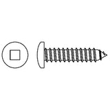 Tapping Pan Head Screws, 12 mm x 3/4" L, Zinc Plated