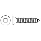 Tapping Flat Head Screws, #6 x 5/8" L, Zinc Plated
