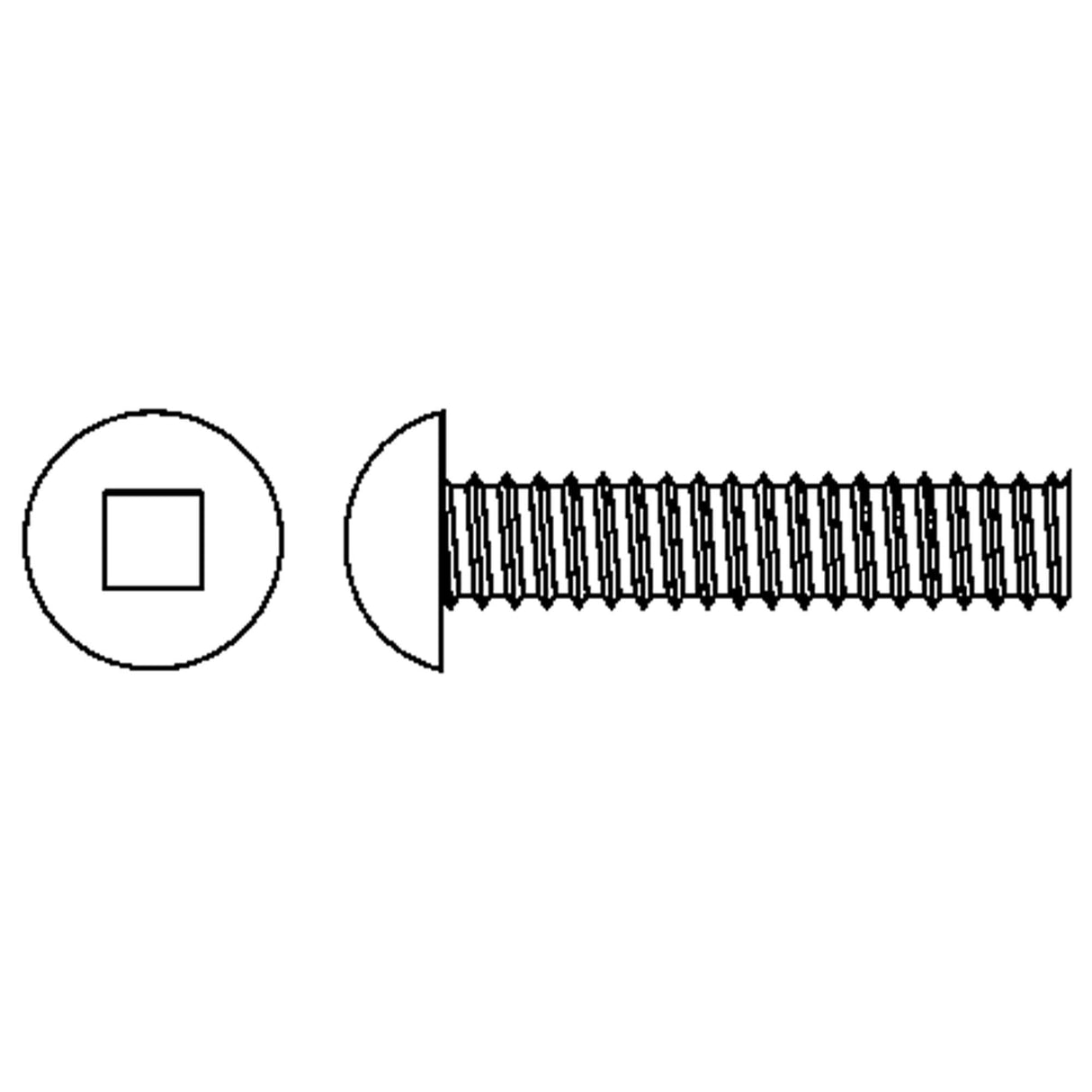 Round Head Machine Screws, #8-32 x 3/8" L, Zinc Plated