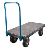 Plastic Platform Truck, 60" L x 30" W, 900 lbs. Cap., Flat Free Wheels