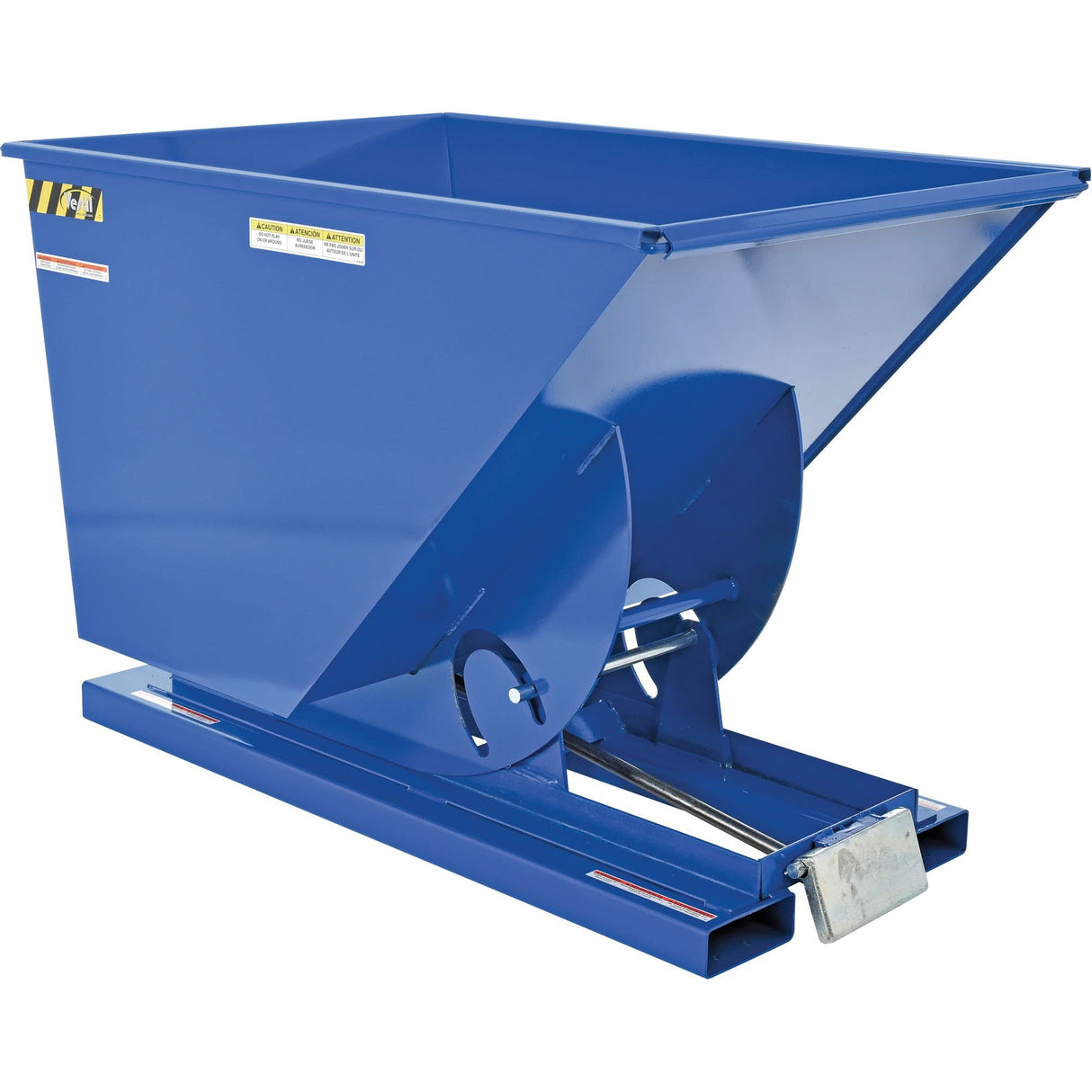 Self-Dumping Hopper, Steel, 1 cu.yd., Blue