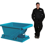Heavy-Duty Self-Dumping Hopper, Steel, 1/4 cu.yd., Blue