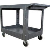 Flat-Shelf Utility Service Cart, 2 Tiers, 25-1/4" x 32-1/4" x 44", 550 lbs. Capacity