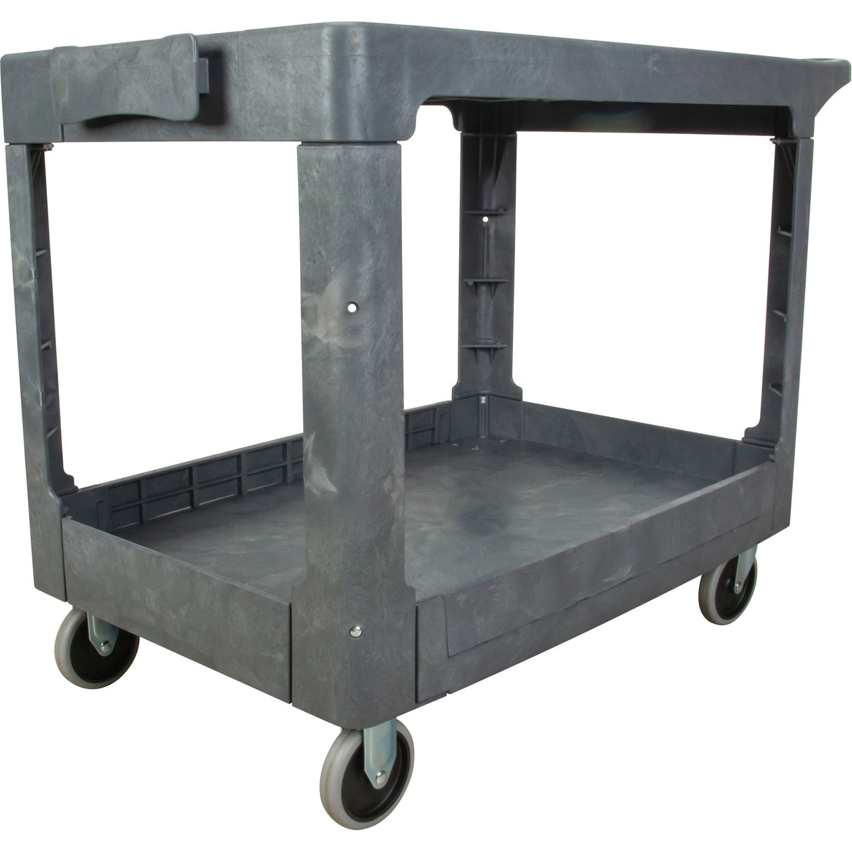 Flat-Shelf Utility Service Cart, 2 Tiers, 25-1/4" x 32-1/4" x 44", 550 lbs. Capacity