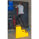 Industrial Step Stool, 3 Steps, 34-13/16" x 22-7/16" x 28-1/2" High