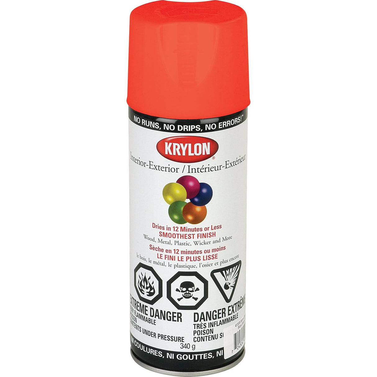 Fluorescent Spray Paint, Fluorescent Yellow/Orange, 11 oz., Aerosol Can