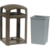 Landmark Series® Classic Container Frame With Rigid Liner, Galvanized Steel, 35 US gal.