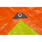High-Visibility Heavy-Duty Woven Tarp, Polyethylene, Green/Orange, 16' x 20' x 12 mils
