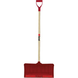 Red Snow Pusher, Polypropylene Blade, D-Grip Handle, 20-3/4" W