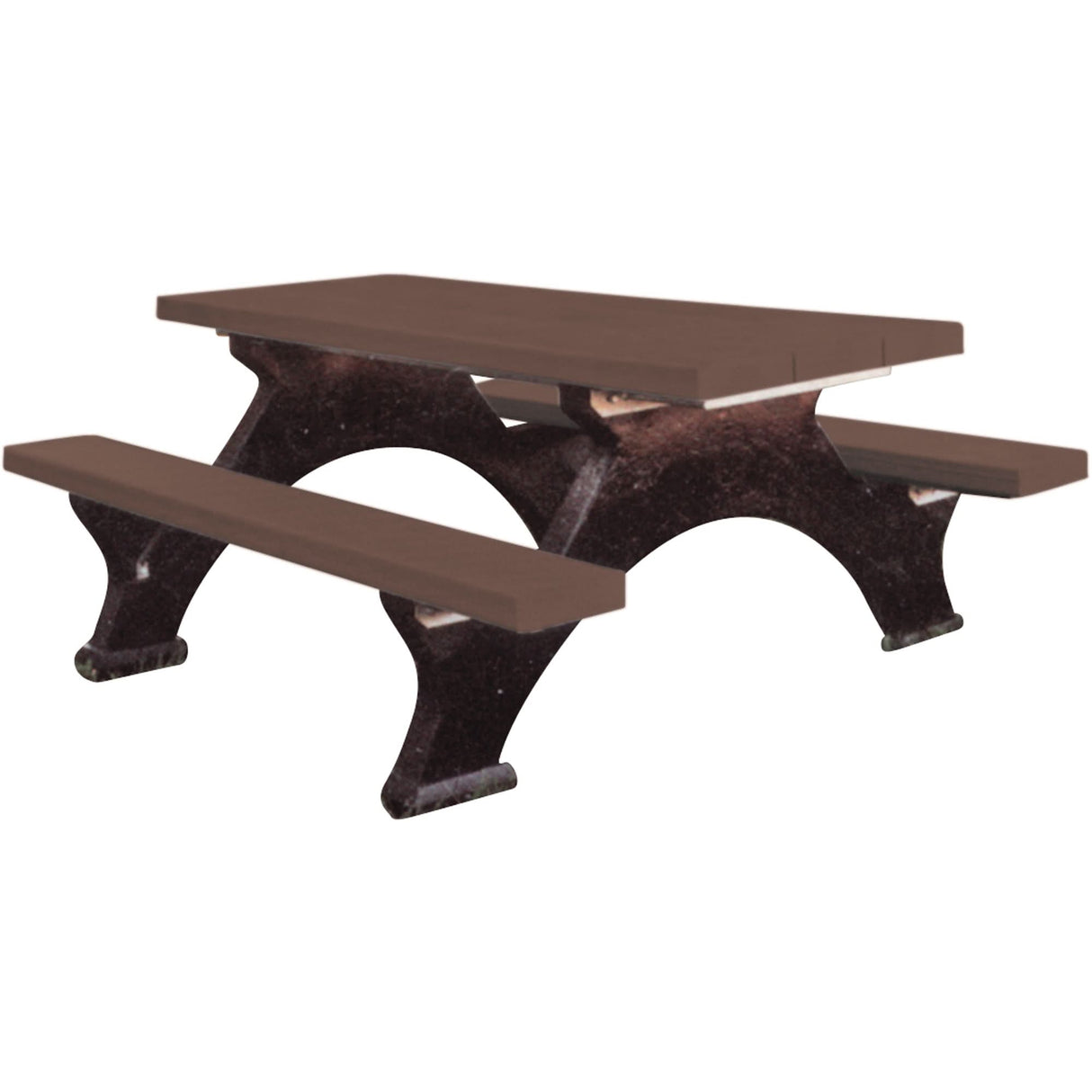 Recycled Plastic Picnic Tables, 6' L x 62-1/4" W, Brown