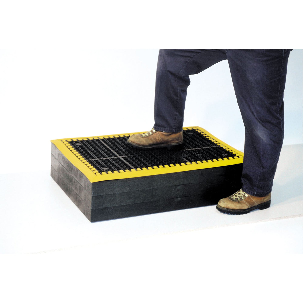 Add-A-Level® Work Platform Mats, Slotted, 3' x 8' x 7/8", Black, Rubber