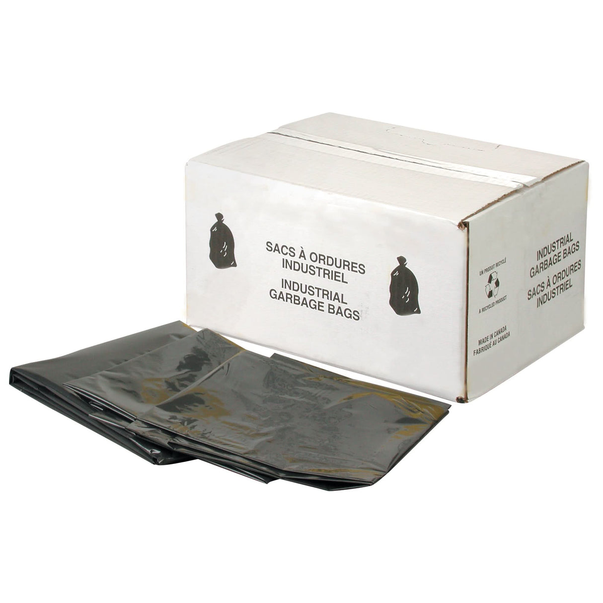 Heavy-Duty Garbage Bags, 4X Strong, 35" W x 50" L, 6 mils, Black