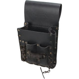 Tool Belt Pouch, Multiple Tool Holder, Leather, 5 Pockets