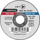 A36 POWERPLUS Cut-Off Wheel, 2" x 1/8", 3/8" Arbor, Type 1, 38200 RPM