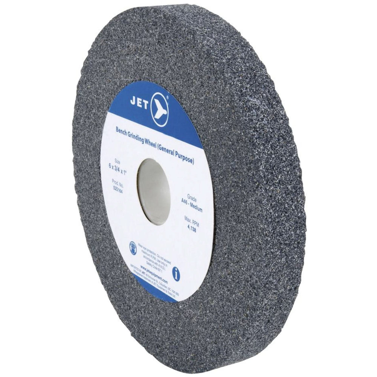 Bench Grinding Wheel, 6" x 3/4", 1" Arbor