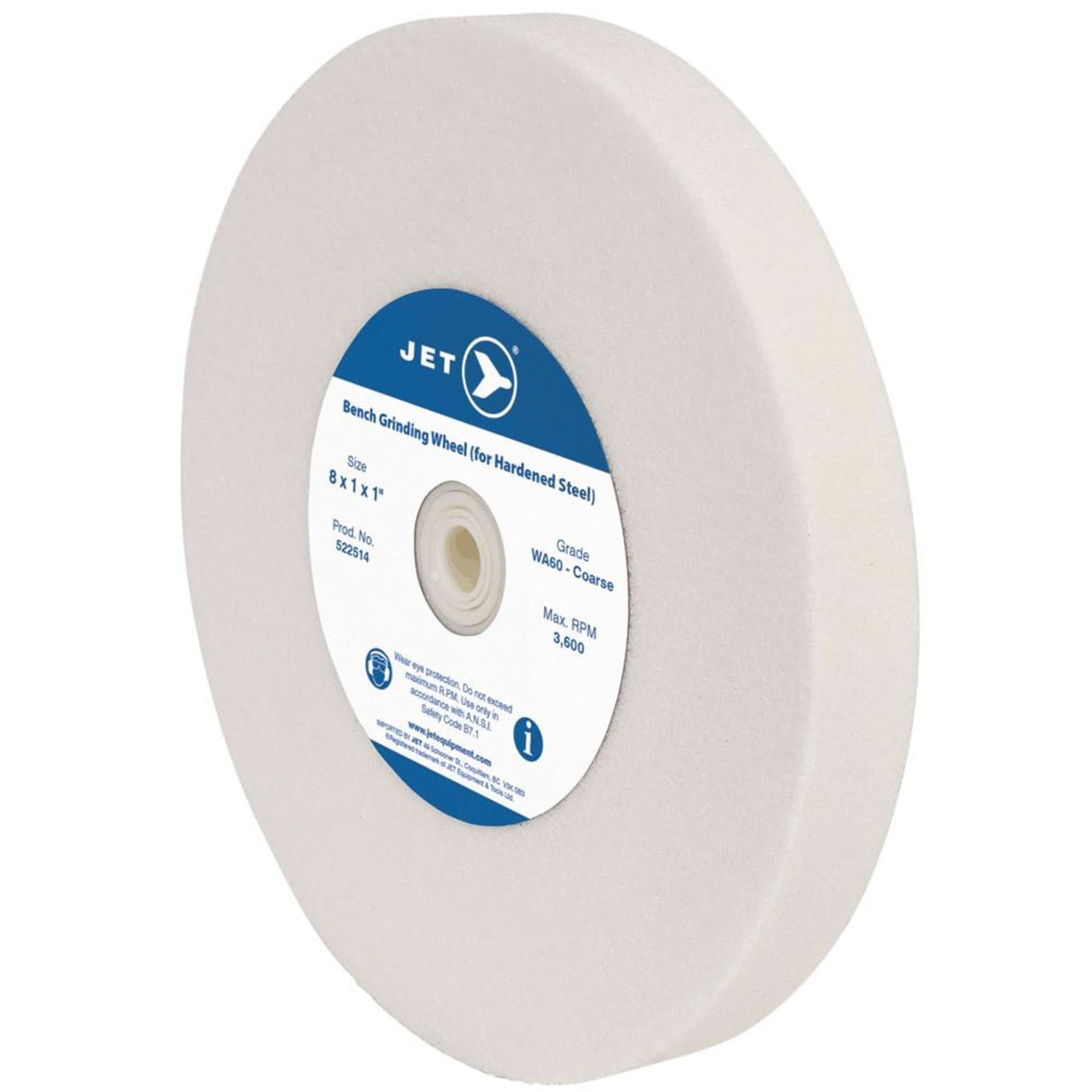 Bench Grinding Wheel, 6" x 1", 1" Arbor, Aluminum Oxide